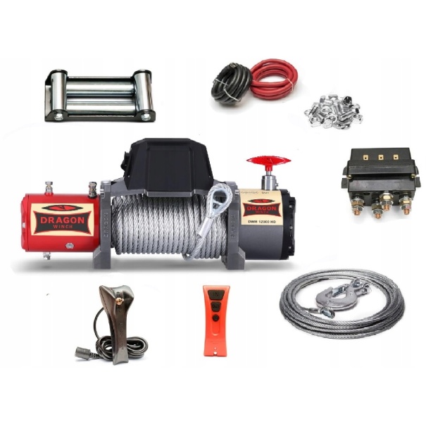 WYCIĄGARKA WCIĄGARKA DRAGON WINCH DWM12000HD 12V 4X4 OFF-ROAD LWETA