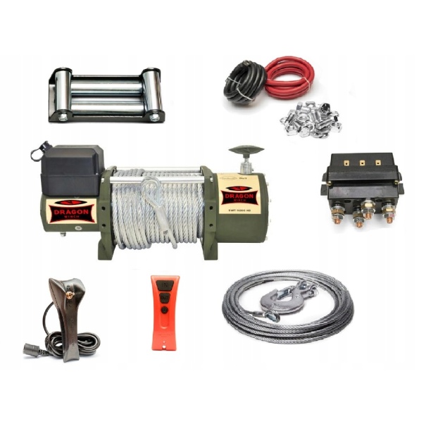 WYCIĄGARKA WCIĄGARKA ELEKTRYCZNA DRAGON WINCH 16000HD LINA STALOWA