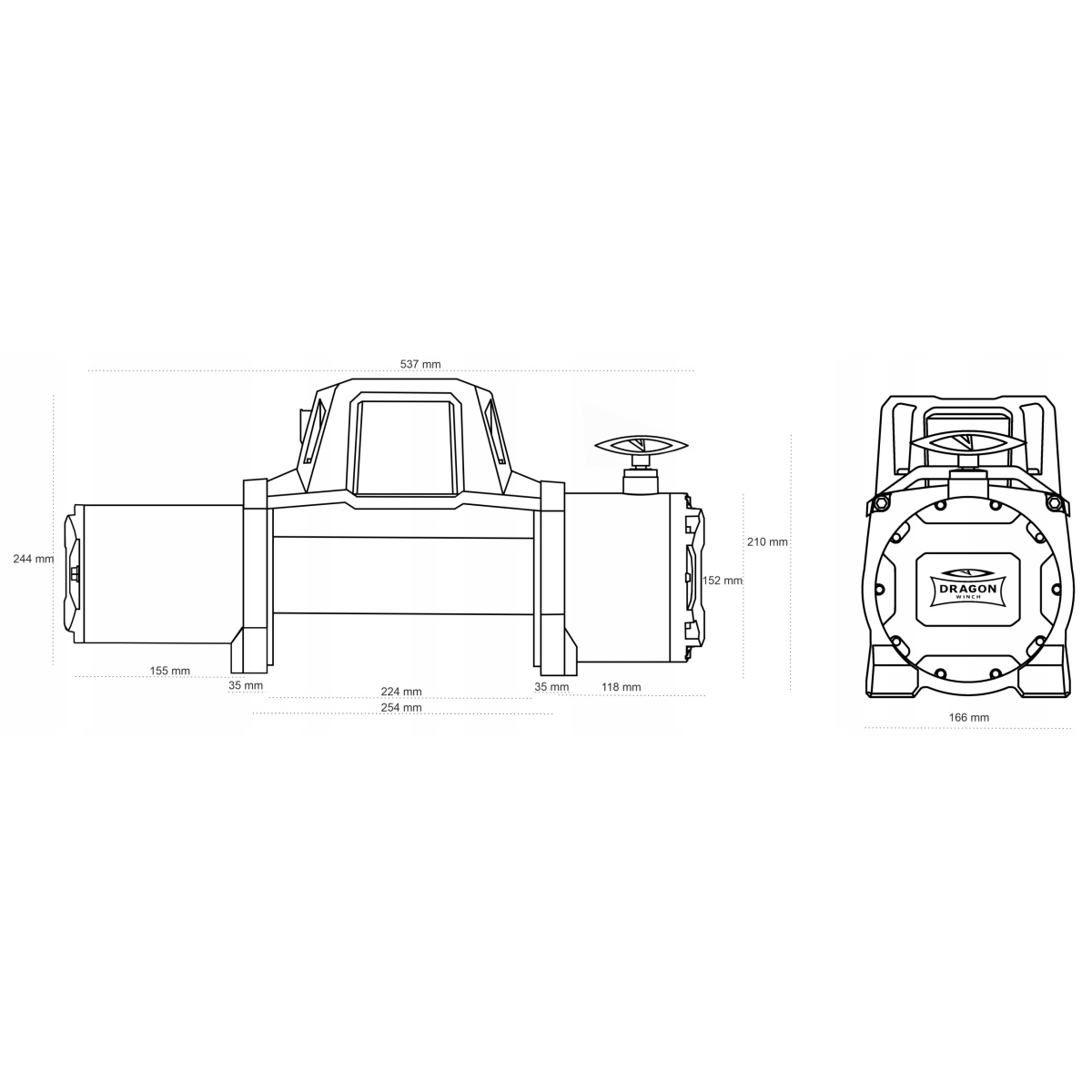 WYCIĄGARKA WCIĄGARKA DRAGON WINCH DWM12000HD 12V 4X4 OFF-ROAD LWETA - obrazek 7
