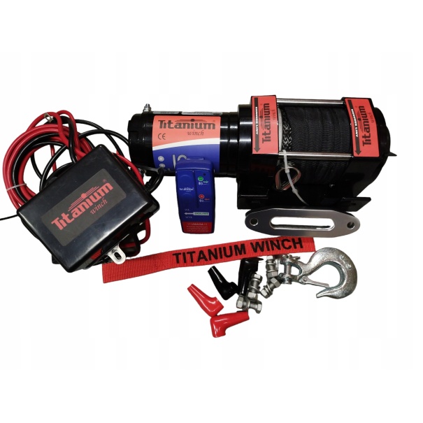 WYCIĄGARKA WCIĄGARKA QUAD ATV TITANIUM J8 3000lbs LINA SYNTETYCZNA