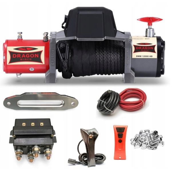 WYCIĄGARKA ELEKTRYCZNA DRAGON WINCH 12V 5,5T/11T SYNTETYCZNA 4X4 LAWETA