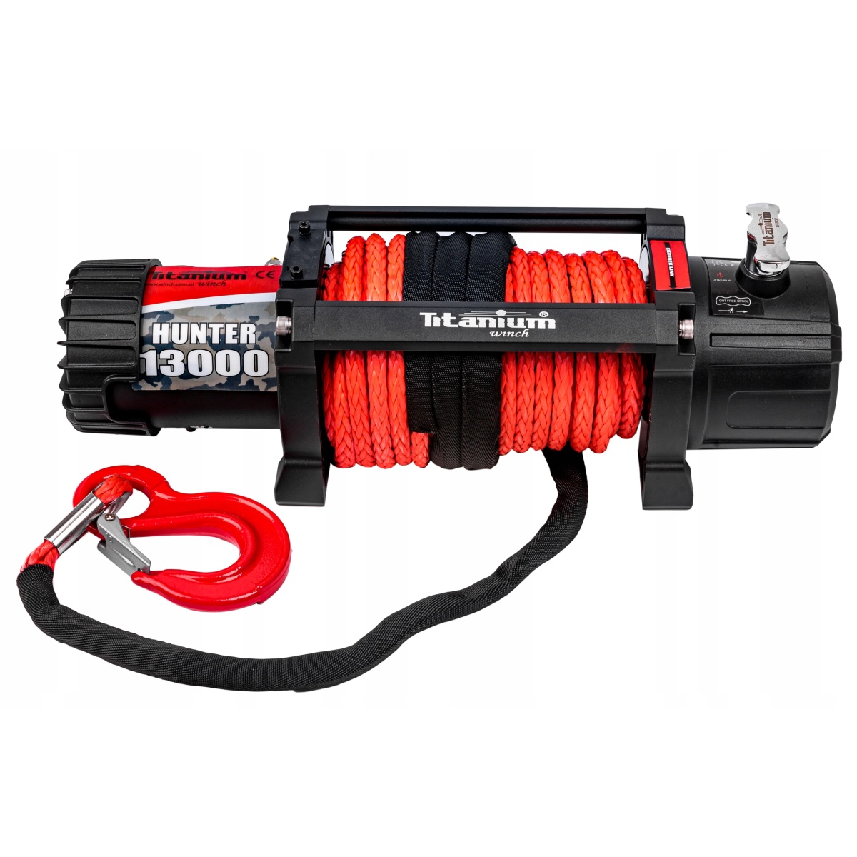 WYCIĄGARKA WCIĄGARKA TITANIUM HUNTER 13000 LBS 12V LINA SYNTETYCZNA W10S - obrazek 4