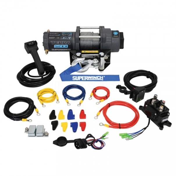 WYCIĄGARKA WCIĄGARKA SUPERWINCH TERRA 2500 12V Z LINĄ STALOWĄ ATV UTV 4X4