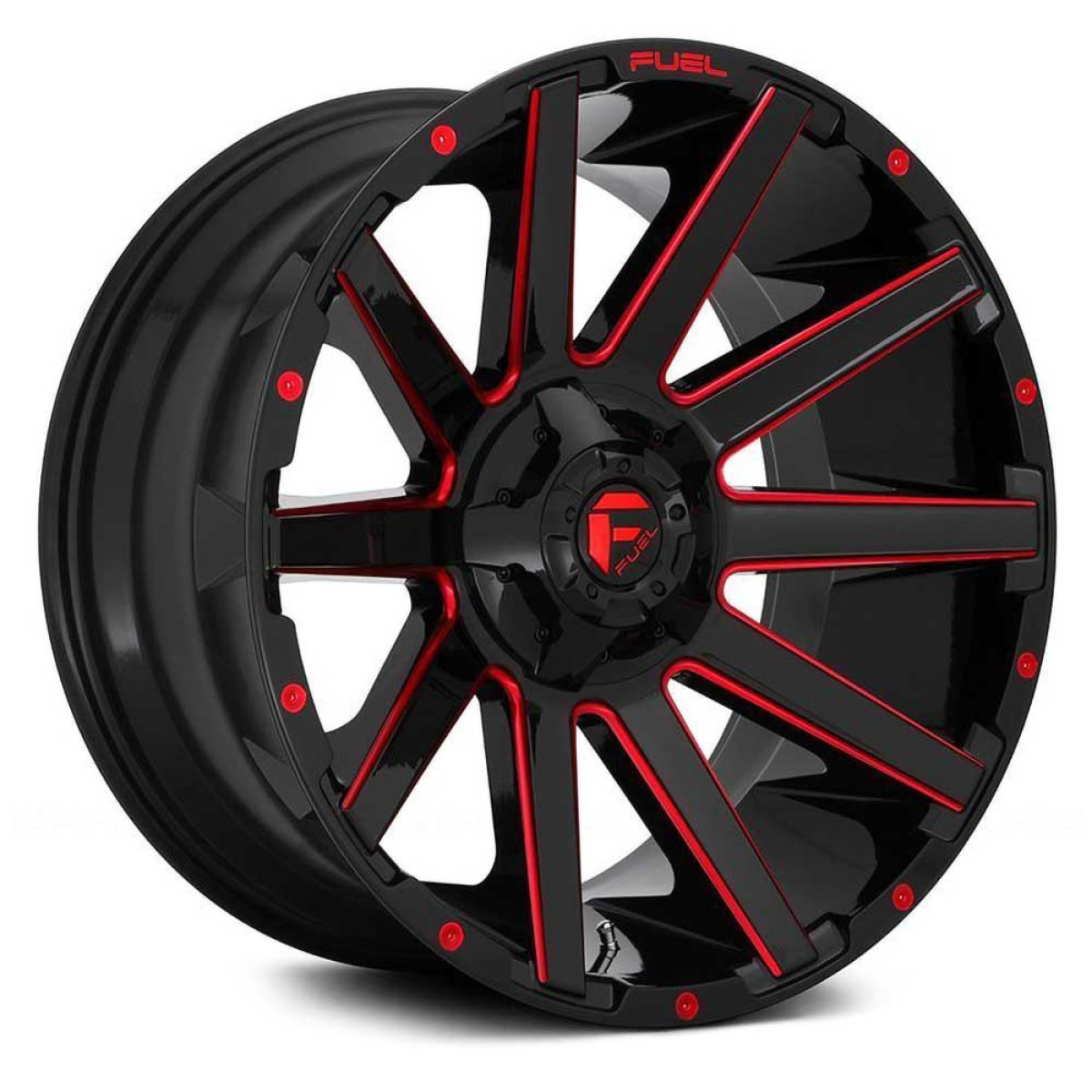 Felga aluminiowa D643 Contra Gloss Black/Red Tinted Clear Fuel - obrazek 1