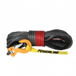 Lina syntetyczna do wyciągarki 9 mm x 28 m, Grey z kauszą rurkową i hakiem C-link MBL 8.5T